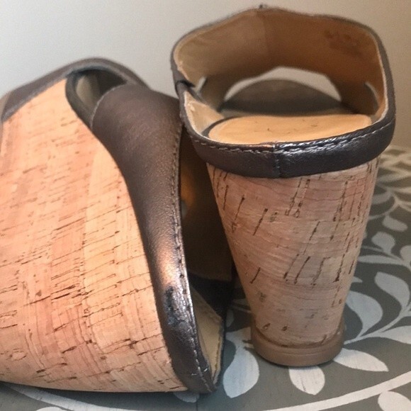 Franco Sarto Wedge Open Toe Sandals Bronze sz 10 - Picture 8 of 8